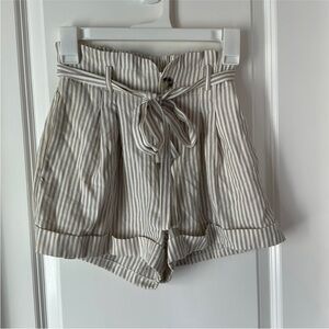 Striped High-Waist Women Shorts